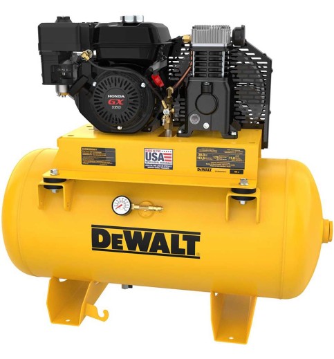 DEWALT 30 Gallon Single Stage Portable Gas Powered Truck Mount Air Compressor DEWALT 30 Gallon Single Stage Portable Gas Powered Truck Mount Air Compressor