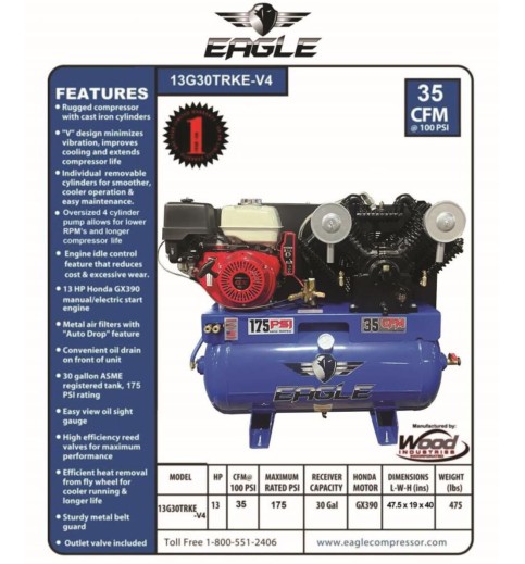 Eagle Compressor 30 Gallon Air Compressor Truck Mount Eagle Compressor 30 Gallon Air Compressor Truck Mount