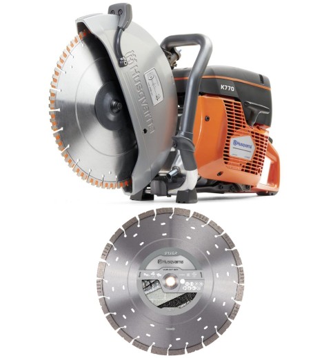 Husqvarna Construction K770 Handheld Power Cutter & 14 Inch Segmented Turbo Diamond Blade for Concrete and Masonry Bundle Husqvarna Construction K770 Handheld Power Cutter & 14 Inch Segmented Turbo Diamond Blade for Concrete and Masonry Bundle